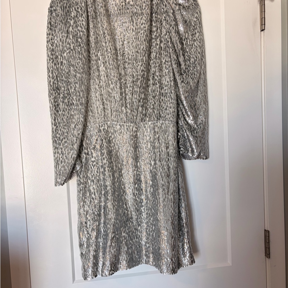 🚩 Ba&sh Silver Metallic Mini Dress - Picture 7 of 9